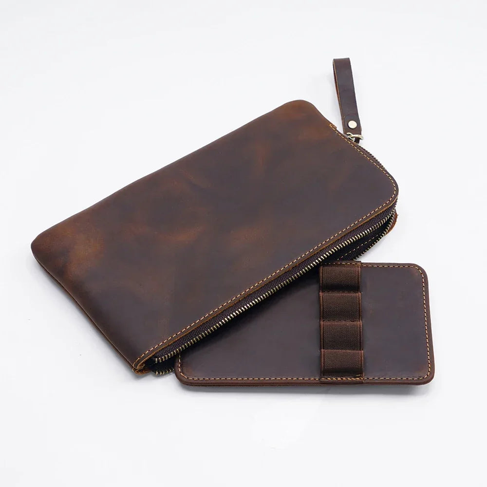 Men’s Leather Pen Case - Card & Cash Organizer
