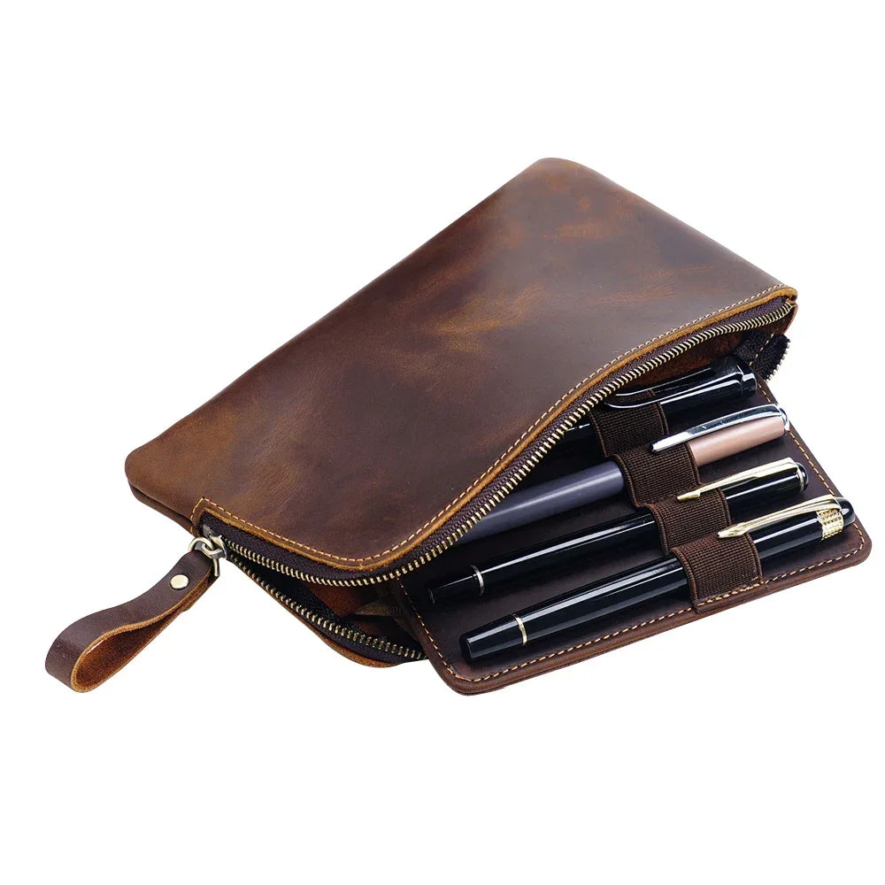 Men’s Leather Pen Case - Card & Cash Organizer