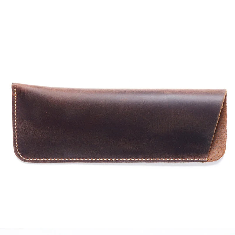 Men’s Leather Glasses Case – Crazy Horse Roll-Up Pouch