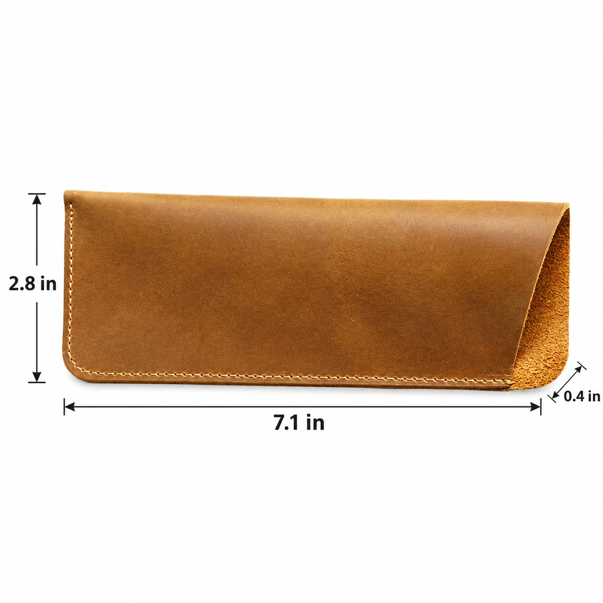 Men’s Leather Glasses Case – Crazy Horse Roll-Up Pouch