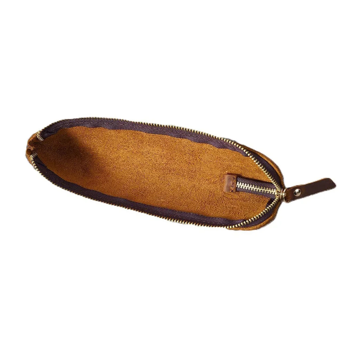 Men’s Leather Pen Case - Vintage Zip Pouch