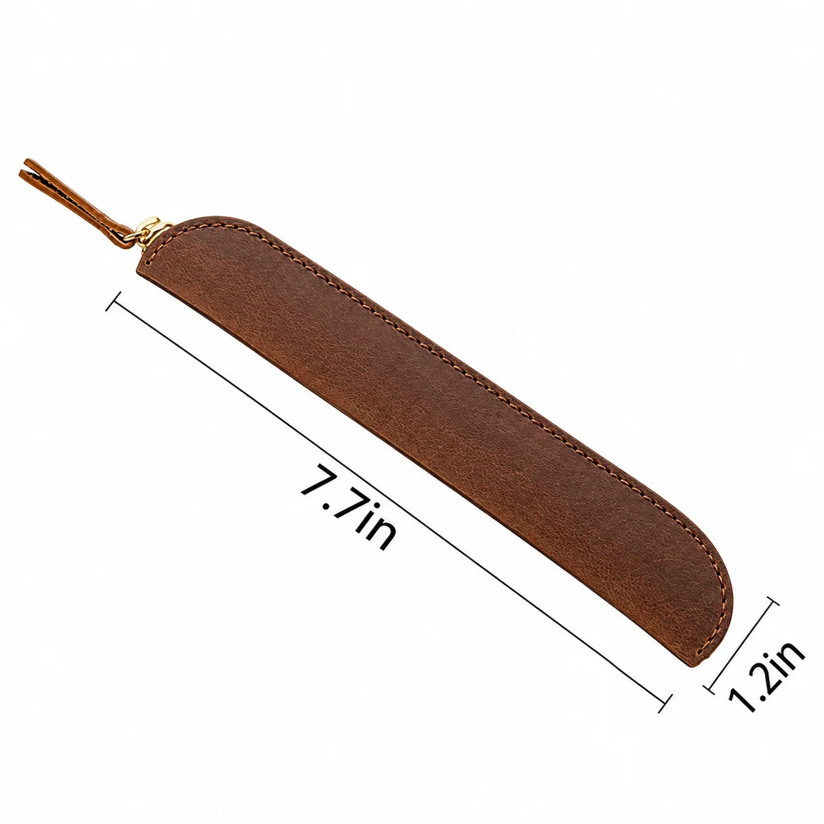 Men’s Leather Pen Case - Zip Closure Single Pen Sleeve