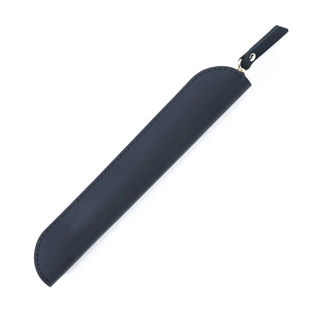 Men’s Leather Pen Case - Zip Closure Single Pen Sleeve - Black