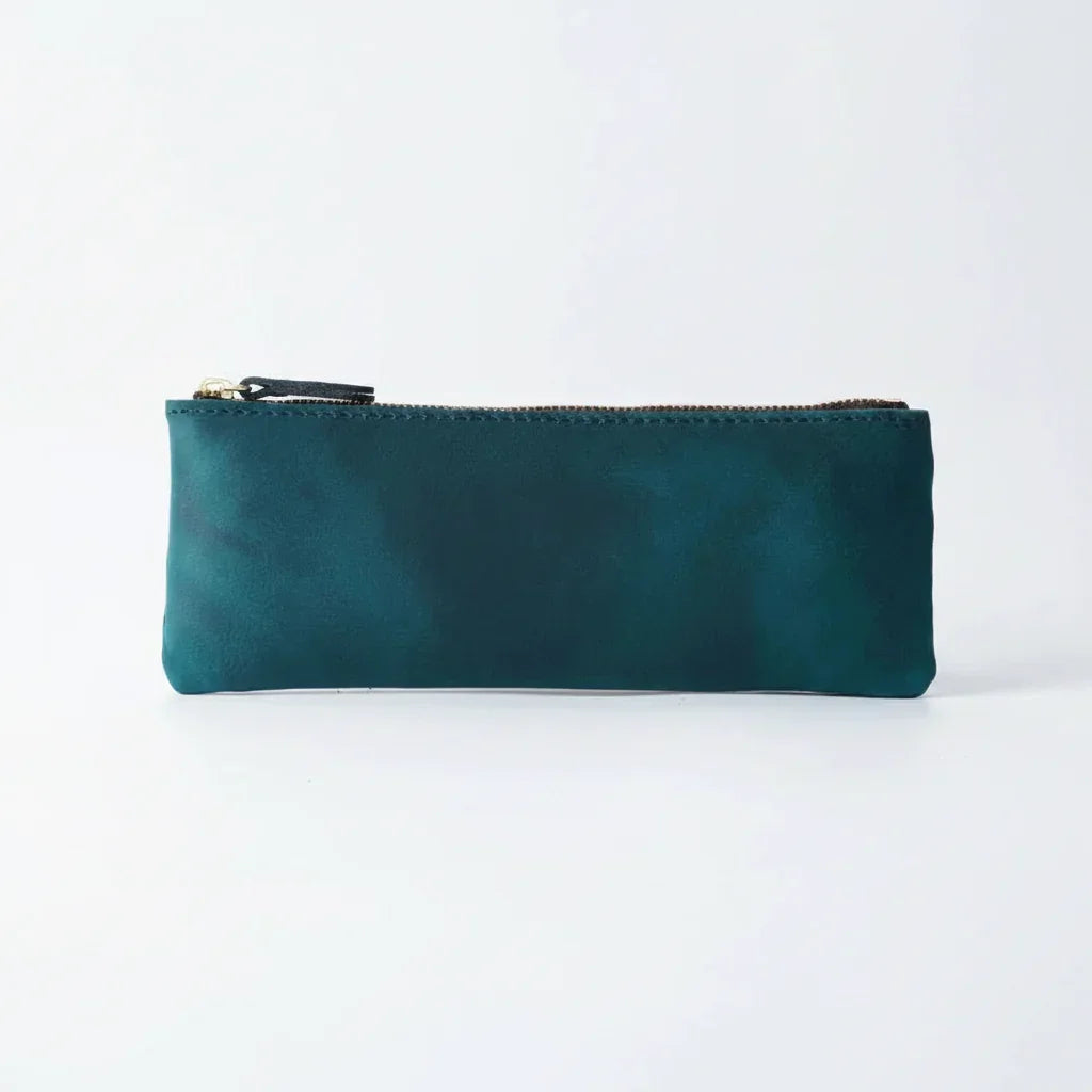 Men’s Leather Pencil Case - Crazy Horse Zip Pouch