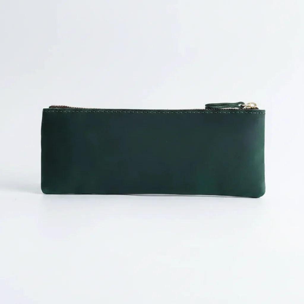 Men’s Leather Pencil Case - Crazy Horse Zip Pouch
