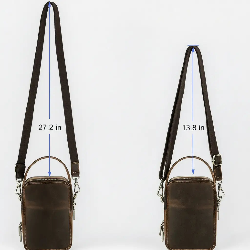 Men’s Leather Phone Crossbody Bag – Vertical Card Slot Carry