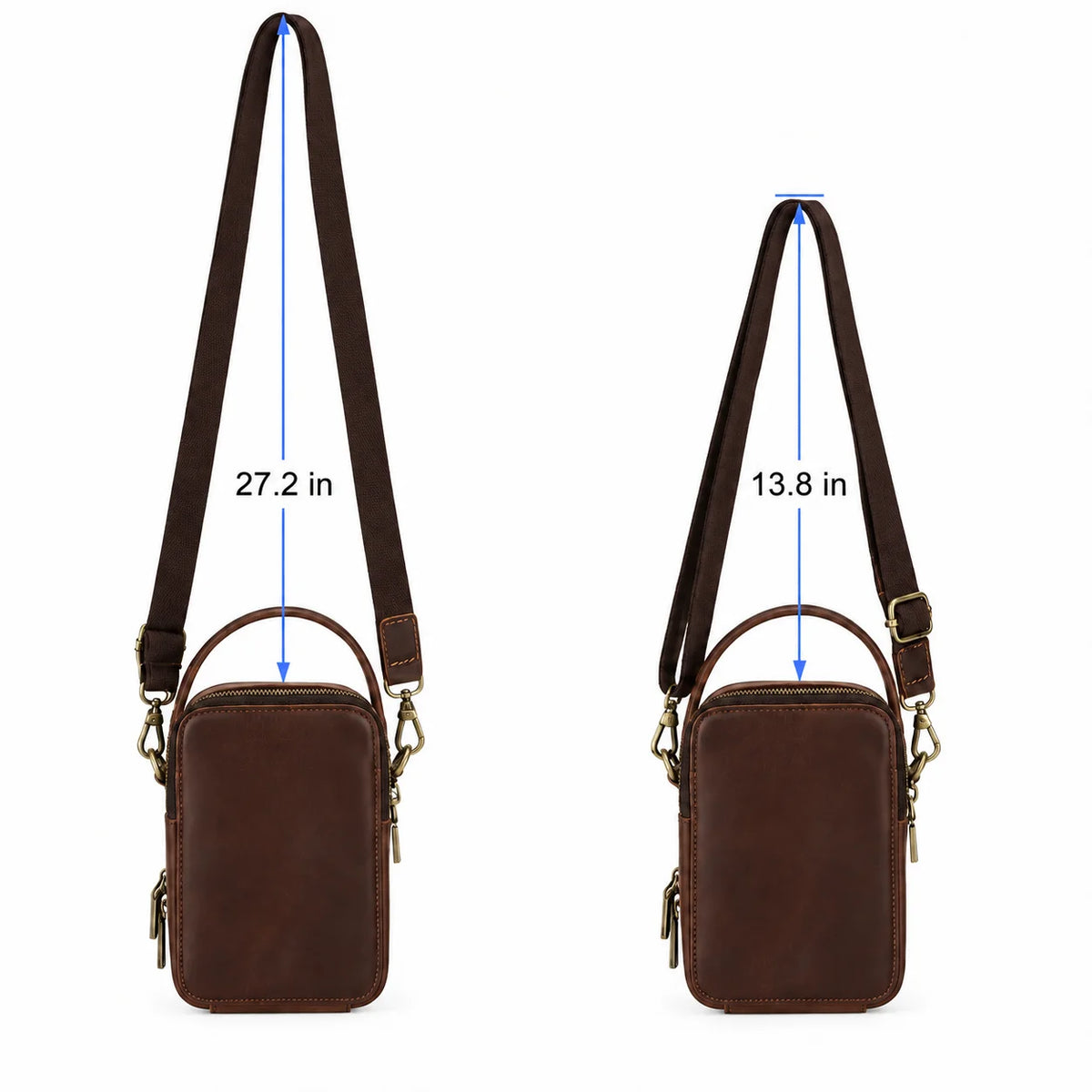 Men’s Leather Phone Crossbody Bag – Vertical Card Slot Carry