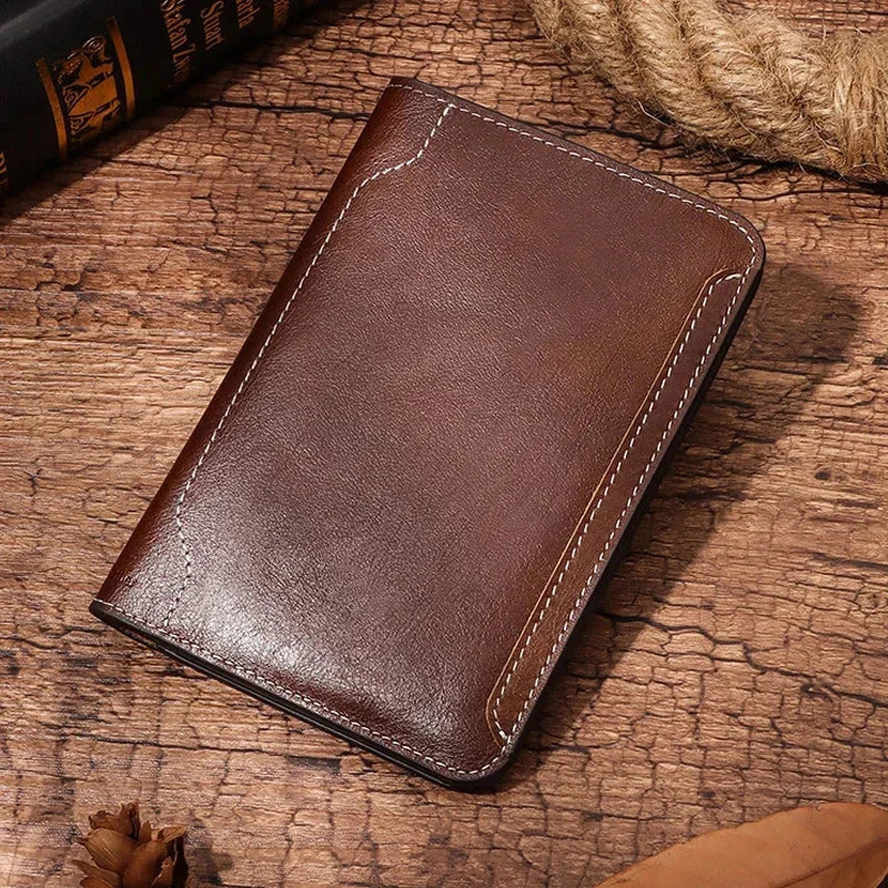 Men’s Leather RFID Passport Holder - Card & Boarding Pass Slots