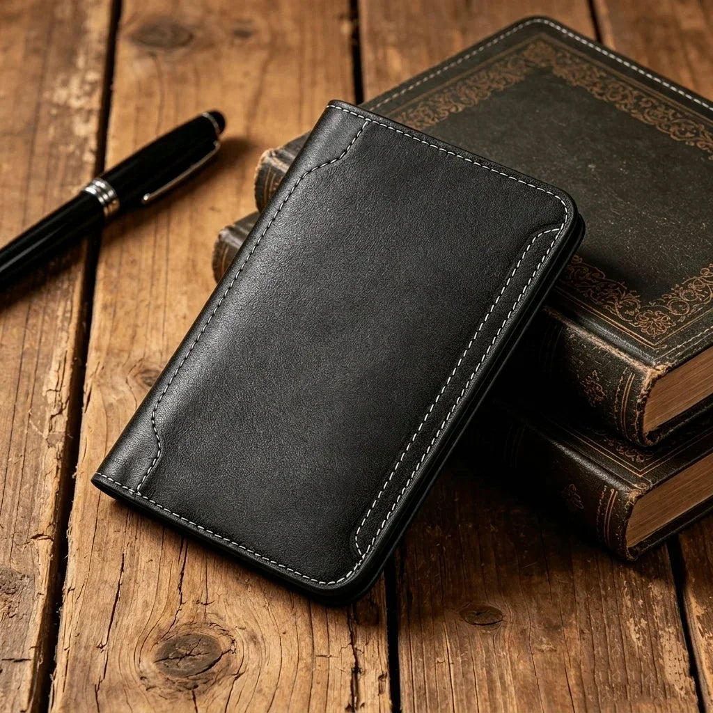 Men’s Leather RFID Passport Holder - Card & Boarding Pass Slots