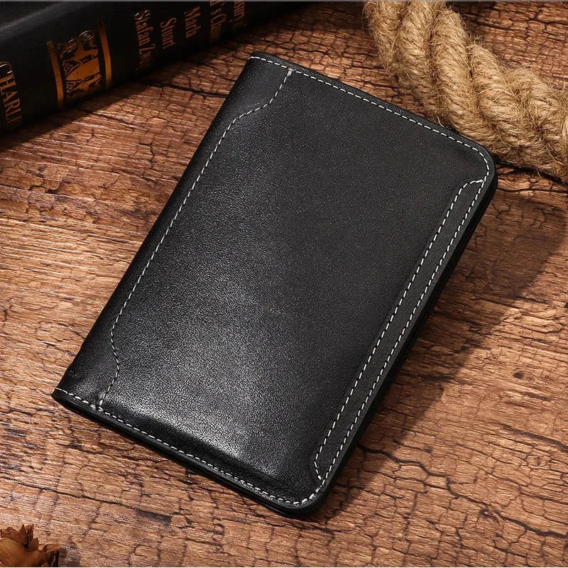 Men’s Leather RFID Passport Holder - Card & Boarding Pass Slots