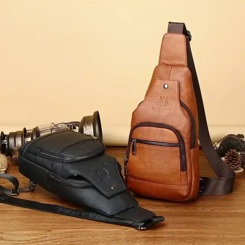Men’s Leather Sling Bag – Compact Crossbody Everyday Carry