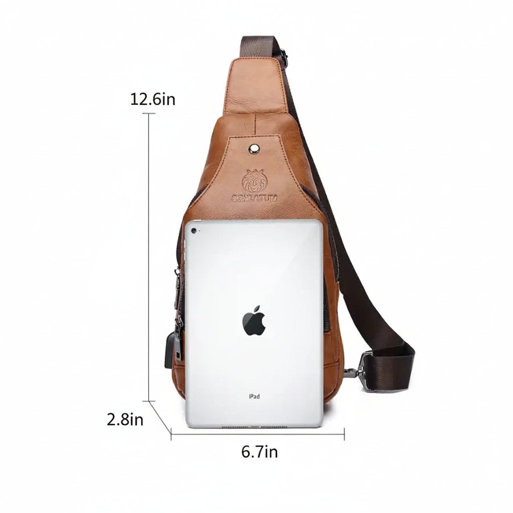 Men’s Leather Sling Bag – Compact Crossbody Everyday Carry