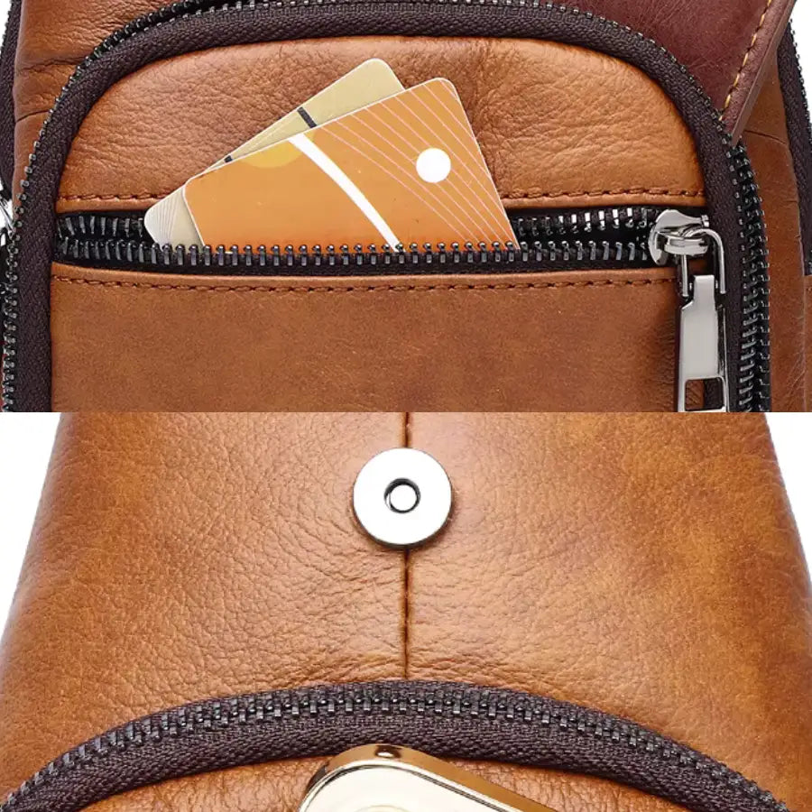 Men’s Leather Sling Bag – Compact Crossbody Everyday Carry