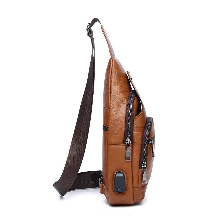 Men’s Leather Sling Bag – Compact Crossbody Everyday Carry