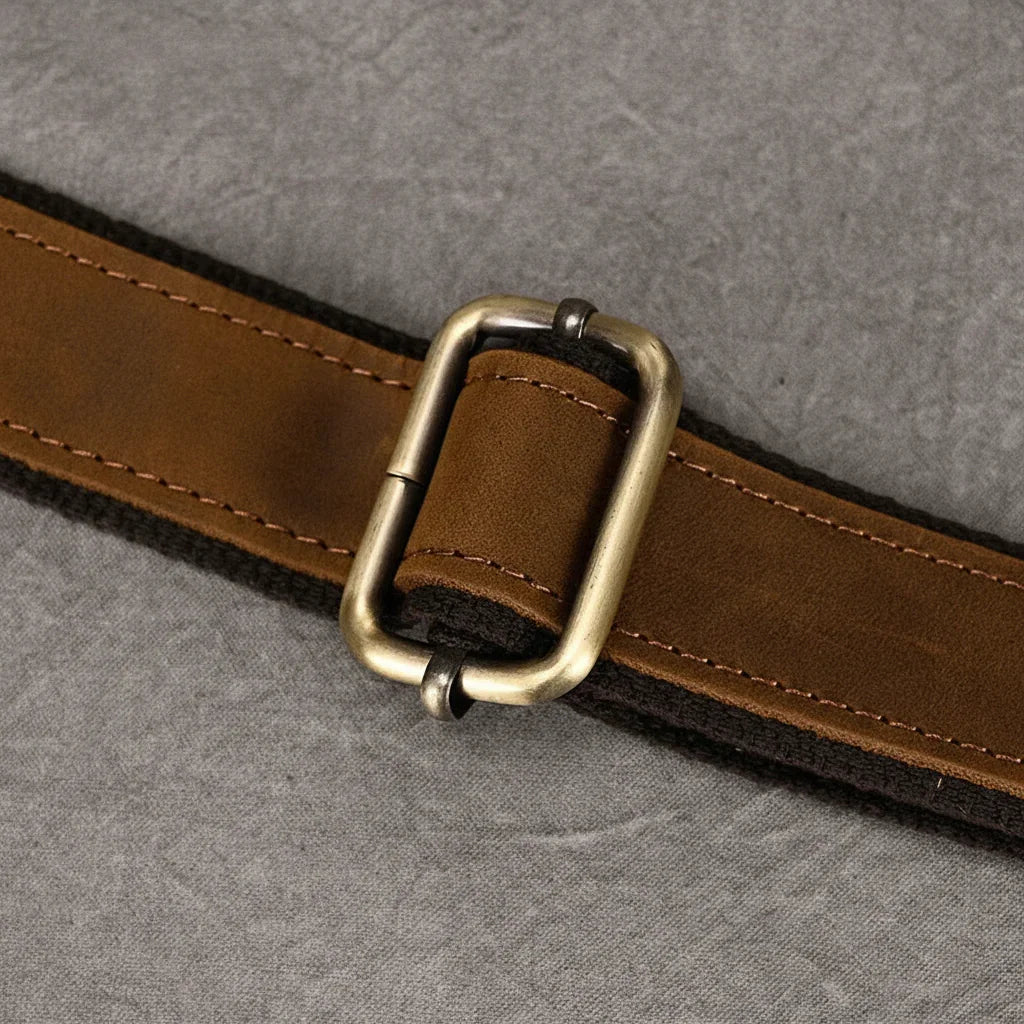 Men’s Leather Sling Bag - Crazy Horse Chest Bag 3-Pocket