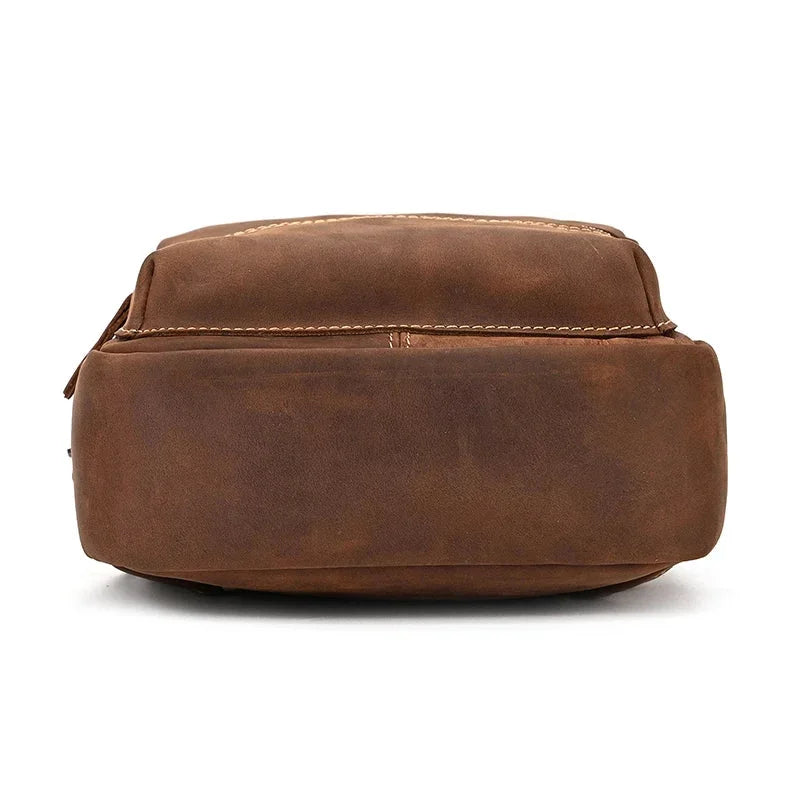 Men’s Leather Sling Bag – Crazy Horse Crossbody Chest Bag