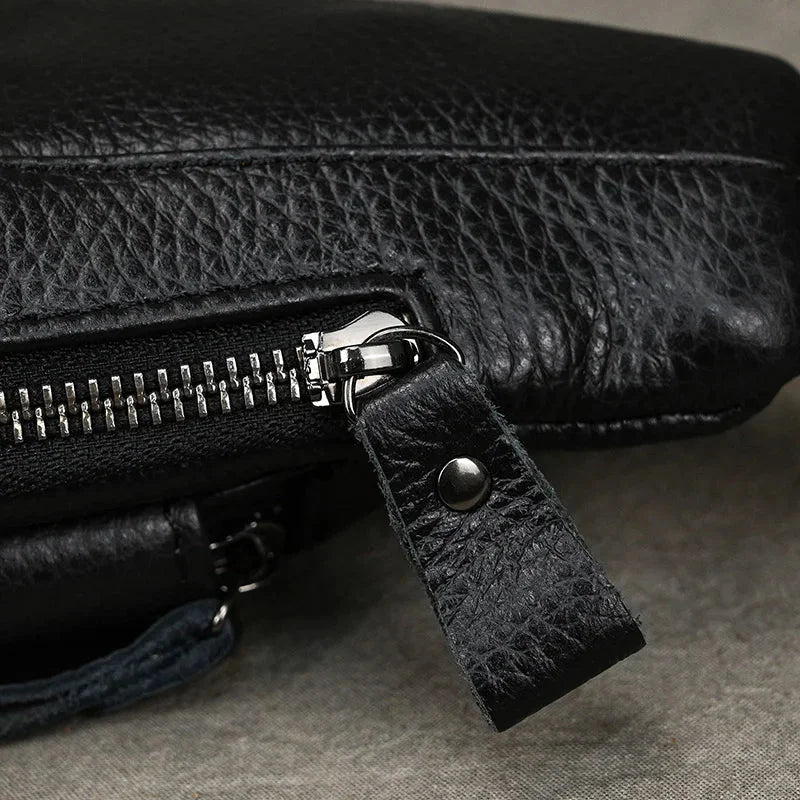 Men’s Leather Sling Bag - Genuine Cowhide Chest Pack
