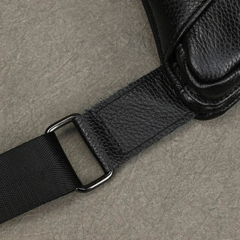 Men’s Leather Sling Bag - Genuine Cowhide Chest Pack