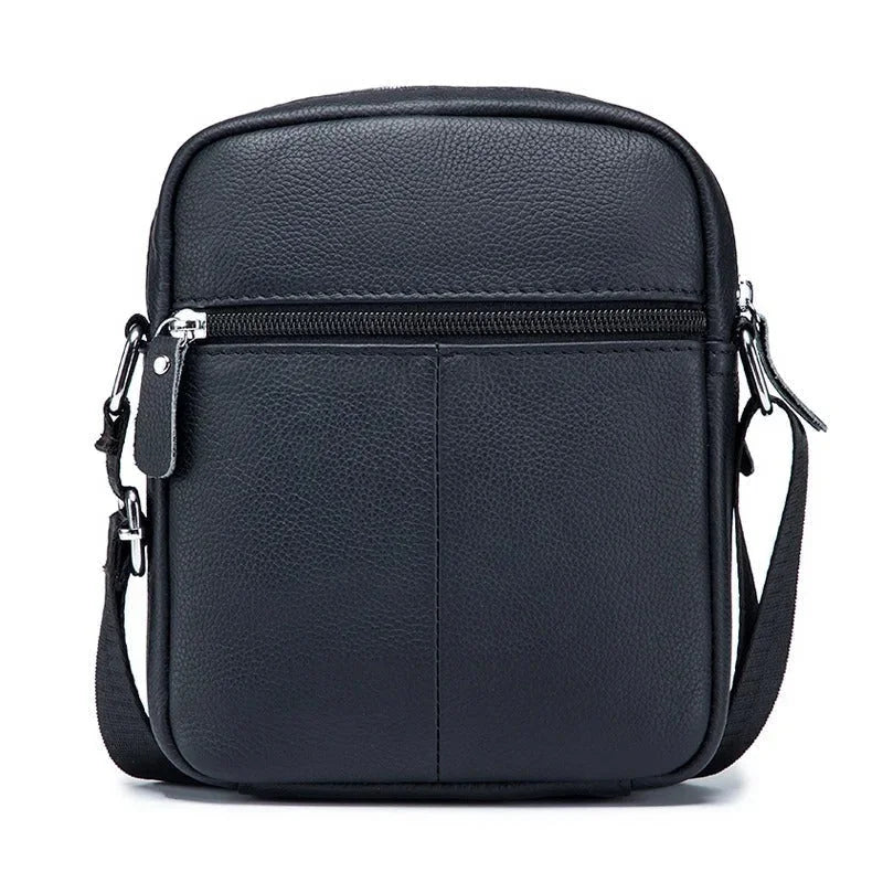 Men’s Leather Small Crossbody Bag – Compact Multi-Pocket Everyday Carry