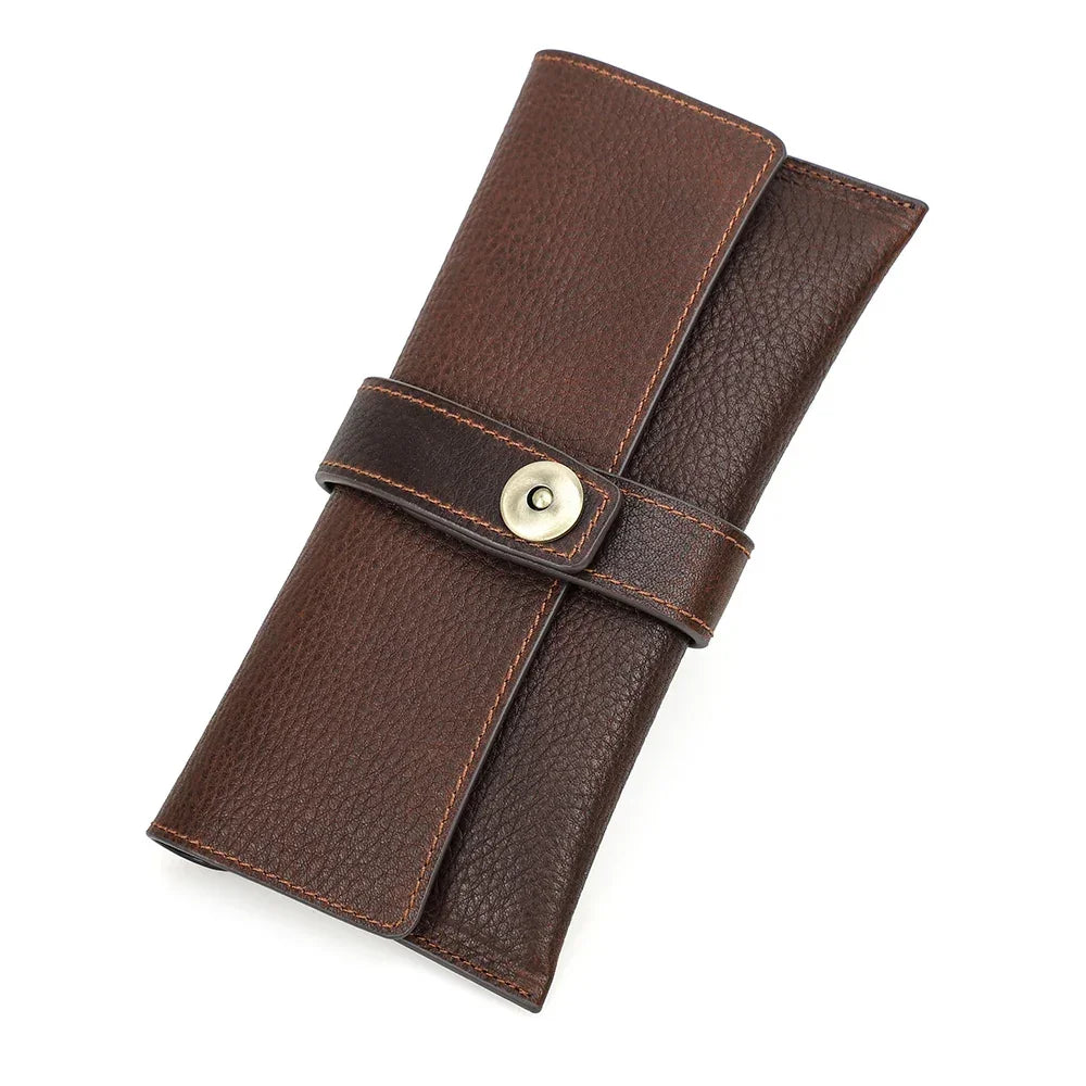 Men’s Leather Sunglasses Case - Crazy Horse Travel Pouch - Coffee