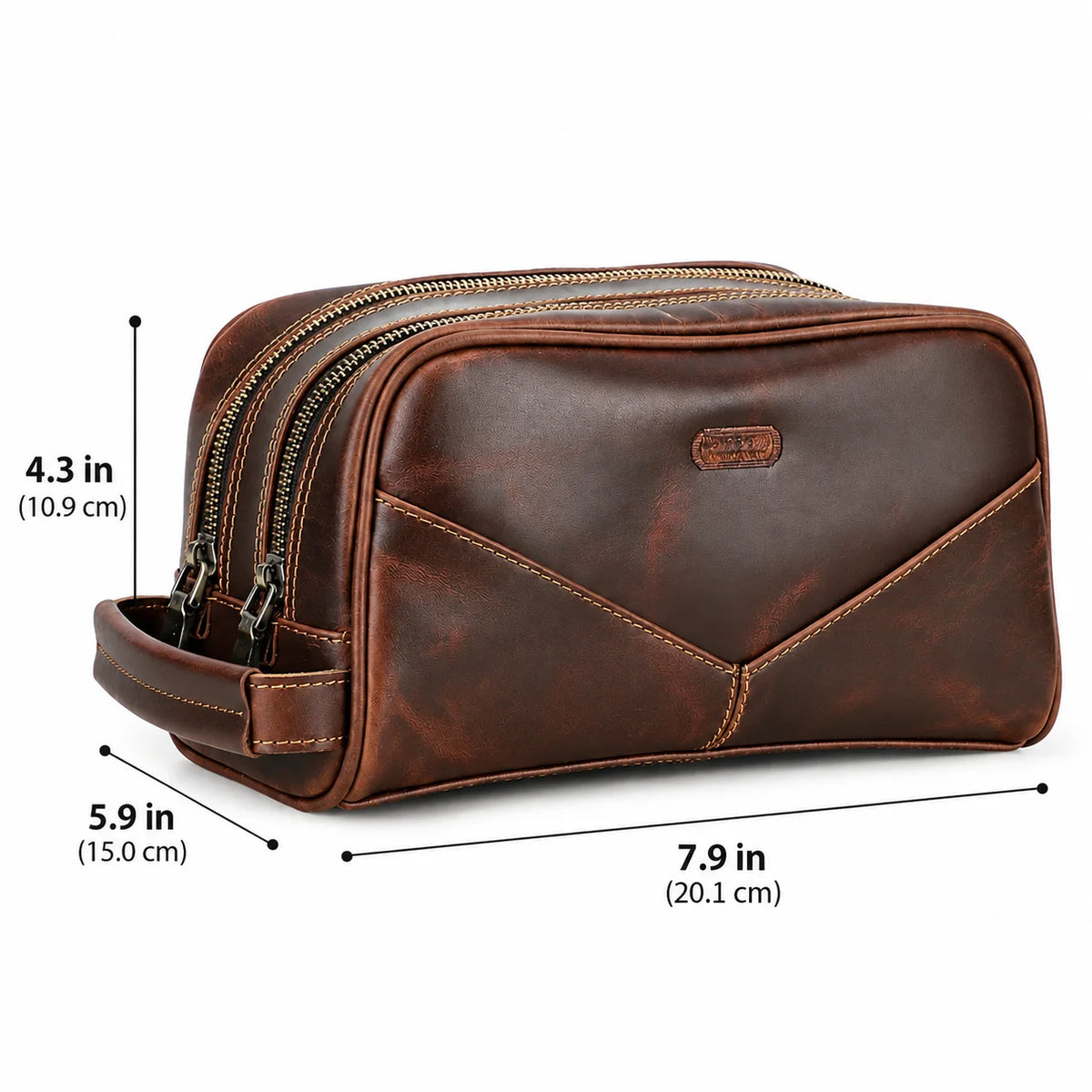 Men’s Leather Toiletry Bag – Vintage Travel Dopp Kit