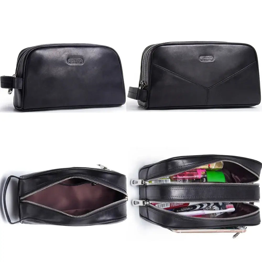 Men’s Leather Toiletry Bag – Vintage Travel Dopp Kit
