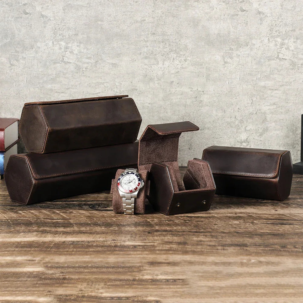 Men’s Leather Watch Box - Multi-Watch Storage Case