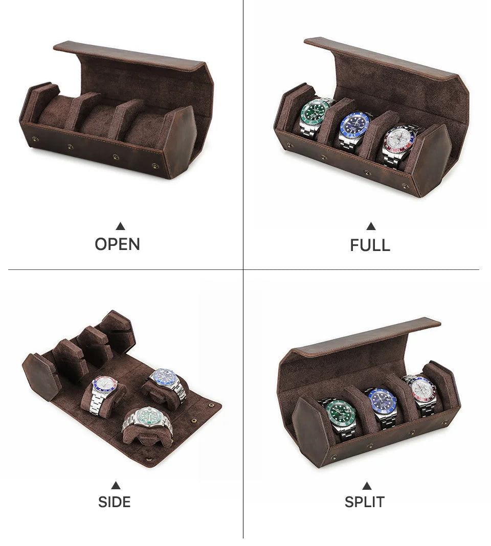 Men’s Leather Watch Box - Multi-Watch Storage Case