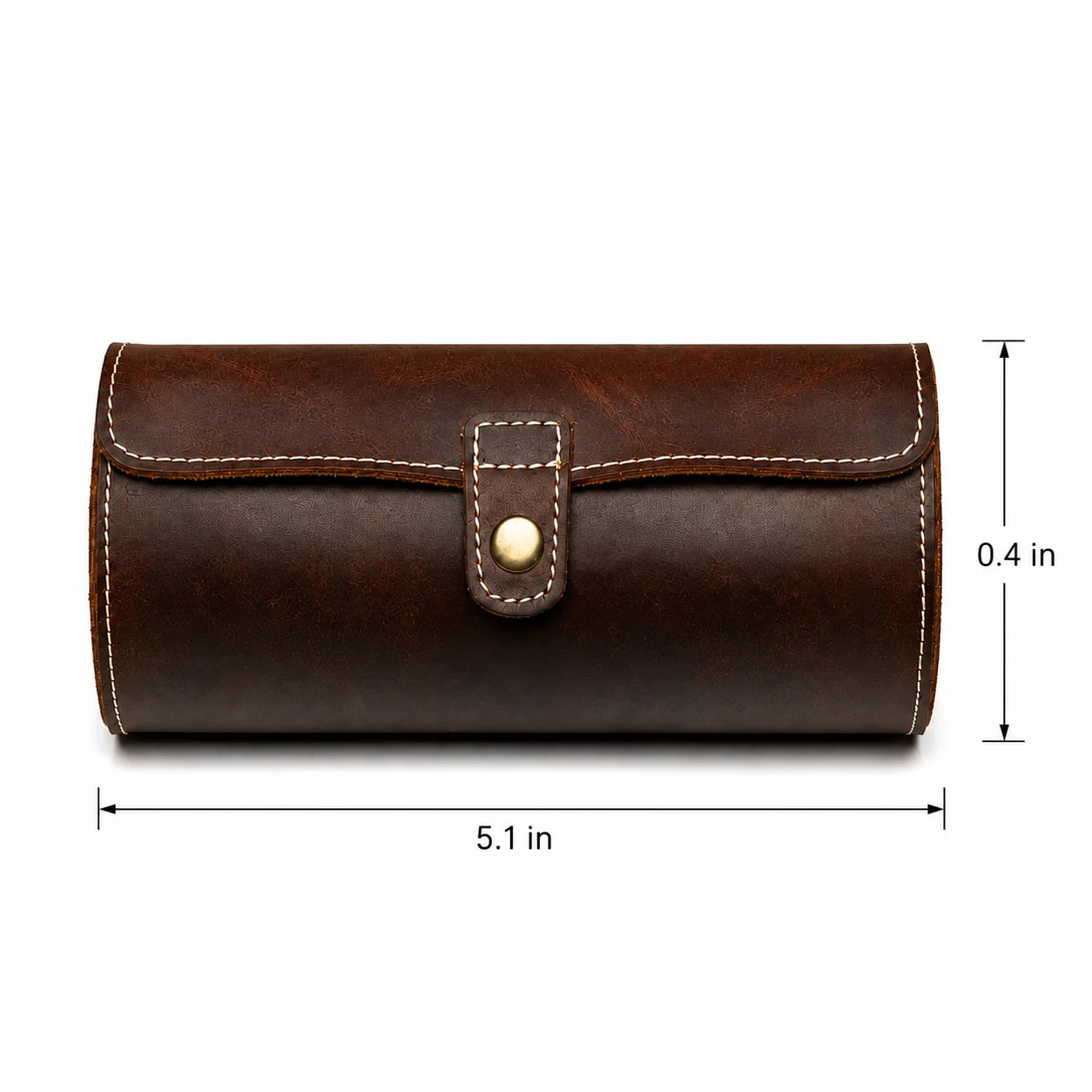 Men’s Leather Watch Roll - Travel Case for 2 or 3 Watches