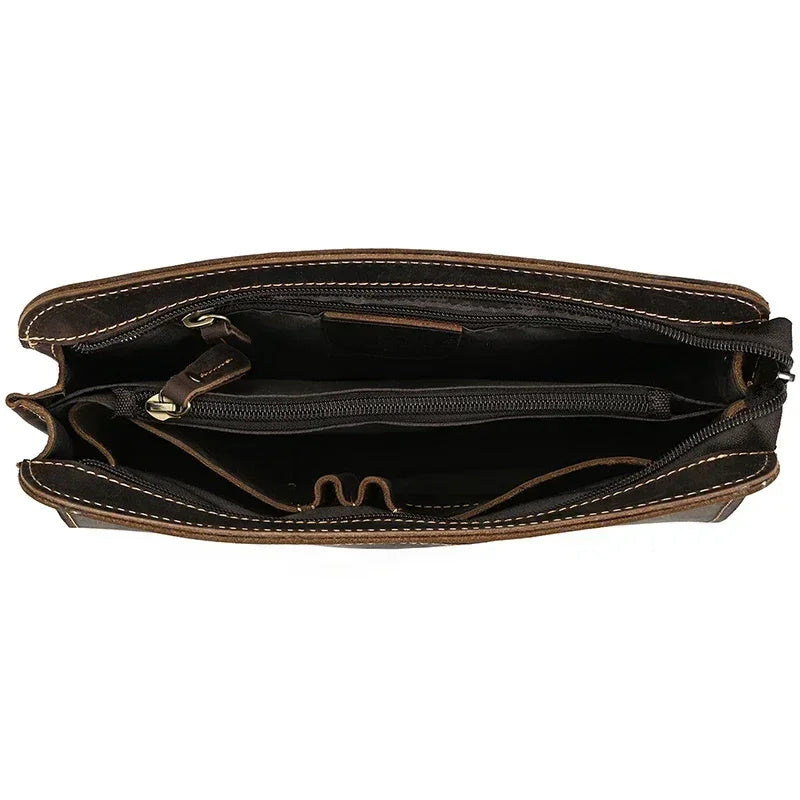Men’s Leather Wrist Wallet - Zip Pocket Card & Cash Case