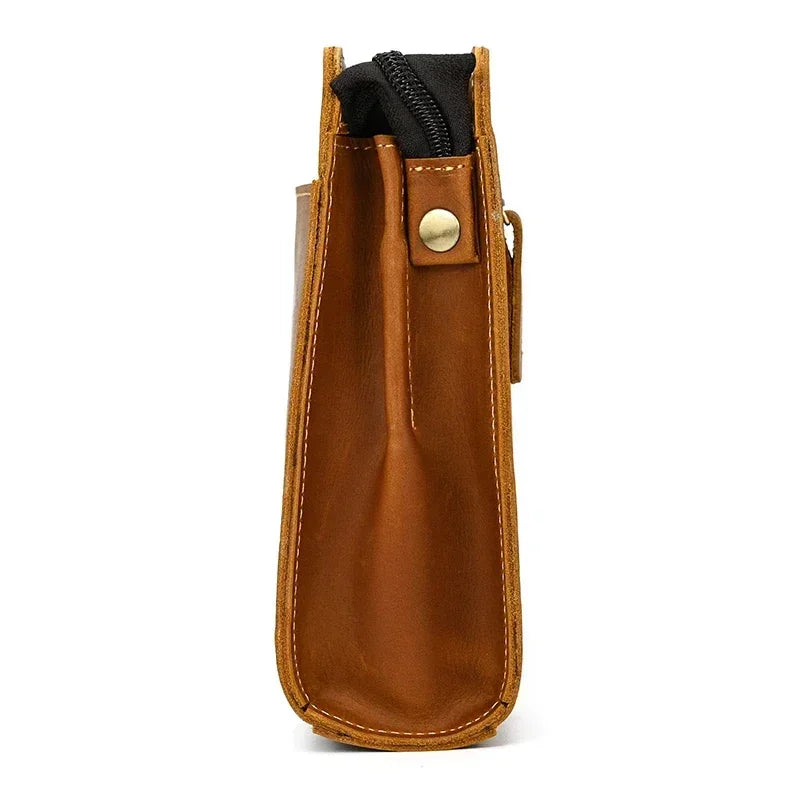 Men’s Leather Wrist Wallet - Zip Pocket Card & Cash Case