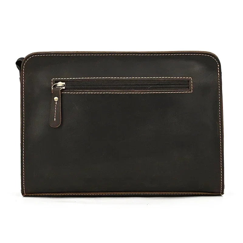 Men’s Leather Wrist Wallet - Zip Pocket Card & Cash Case