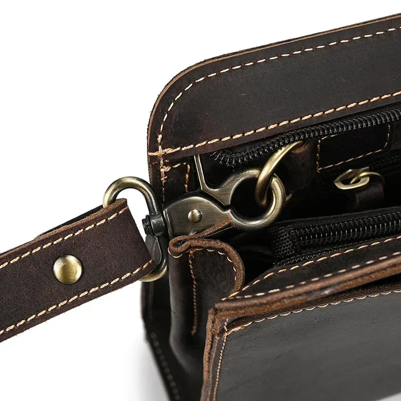 Men’s Leather Wrist Wallet - Zip Pocket Card & Cash Case