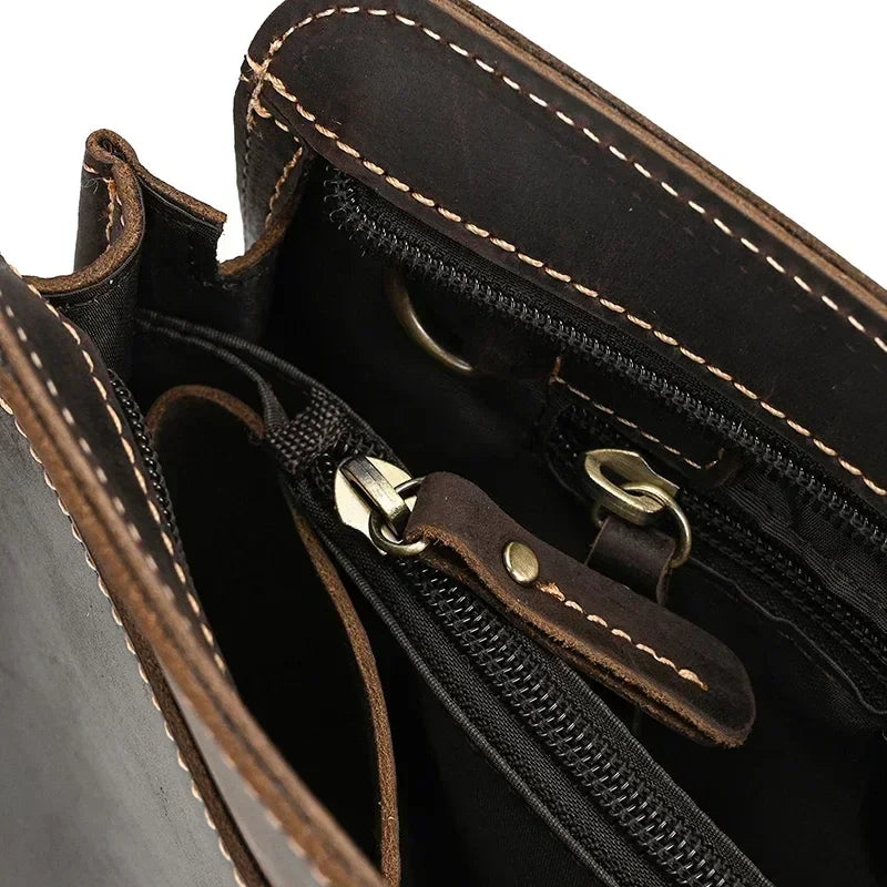 Men’s Leather Wrist Wallet - Zip Pocket Card & Cash Case