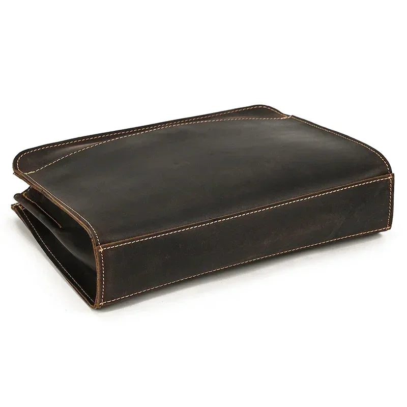 Men’s Leather Wrist Wallet - Zip Pocket Card & Cash Case