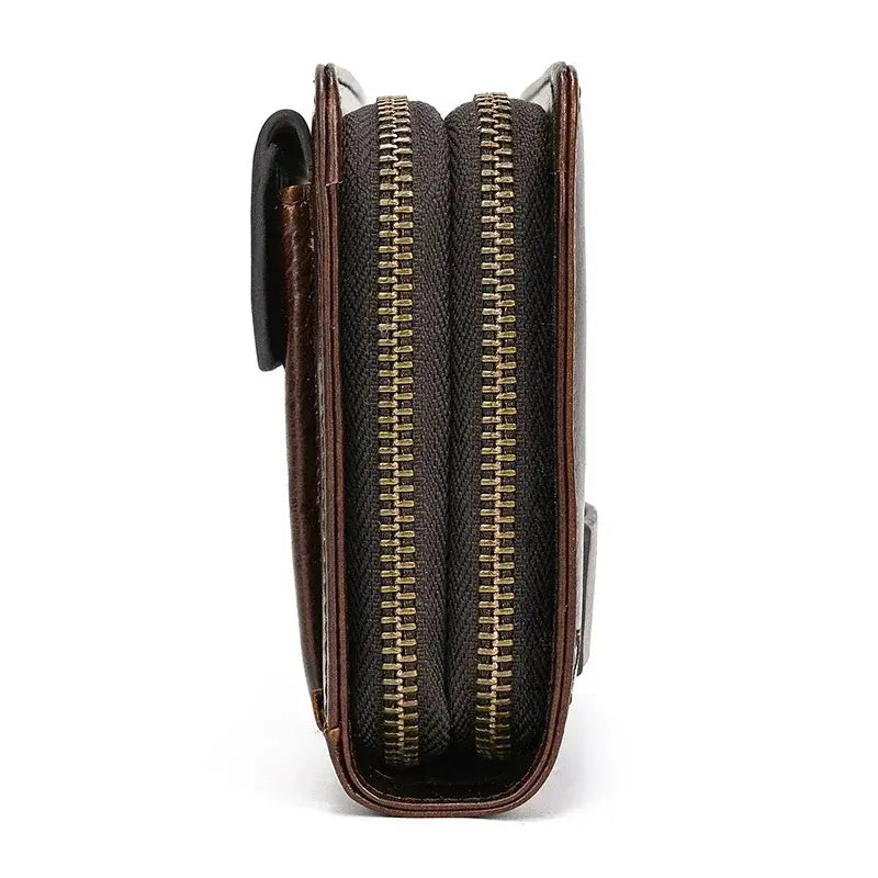 Men’s Leather Zip Wallet – Single or Double Zip Clutch