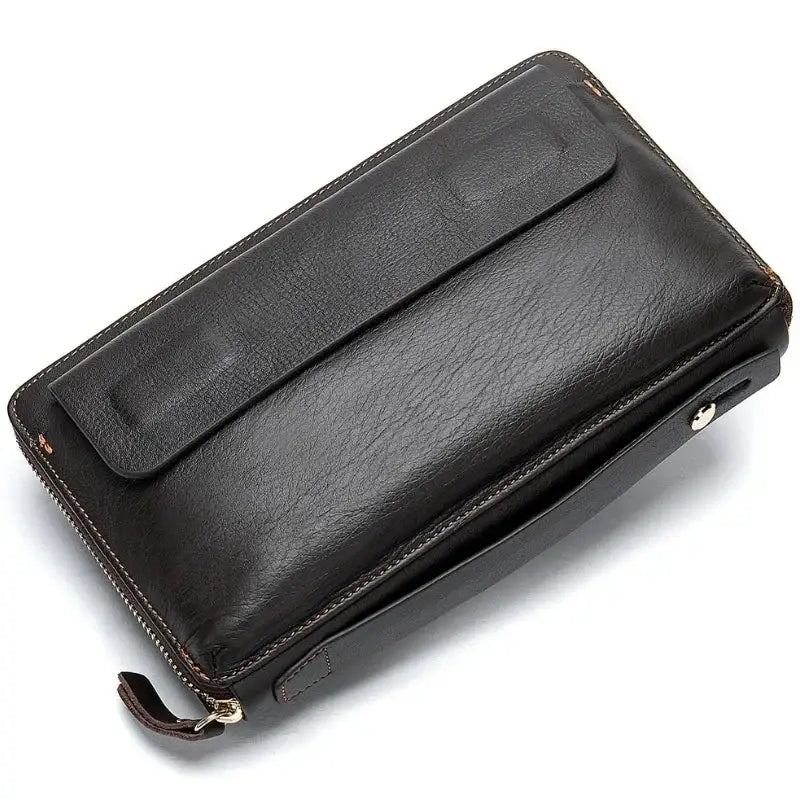 Men’s Leather Zip Wallet – Single or Double Zip Clutch