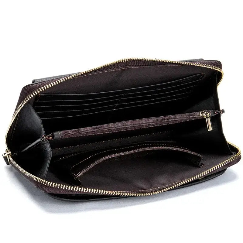 Men’s Leather Zip Wallet – Single or Double Zip Clutch