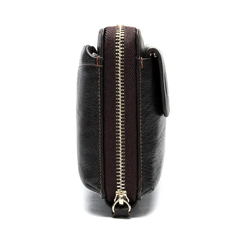 Men’s Leather Zip Wallet – Single or Double Zip Clutch
