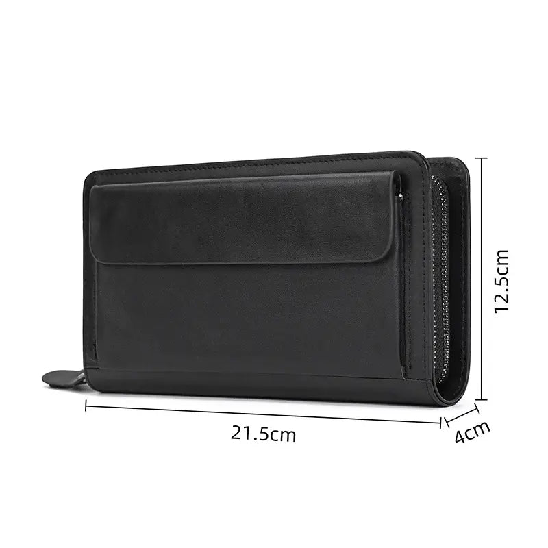 Men’s Leather Zip Wallet – Single or Double Zip Clutch
