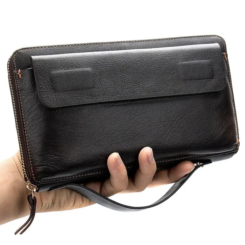 Men’s Leather Zip Wallet – Single or Double Zip Clutch