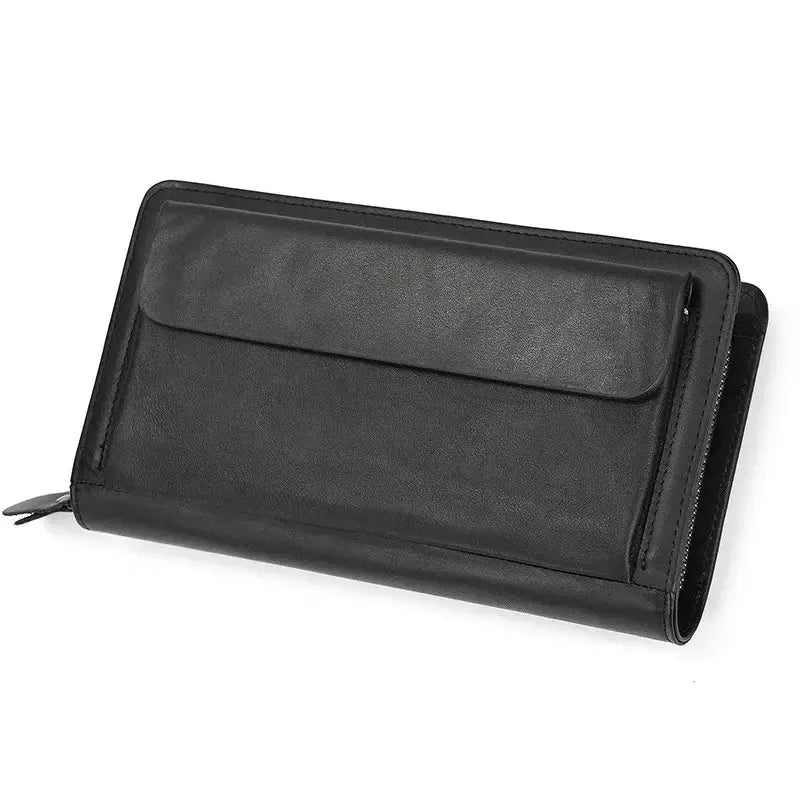 Men’s Leather Zip Wallet – Single or Double Zip Clutch