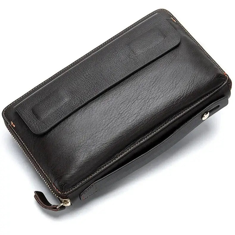Men’s Leather Zip Wallet – Single or Double Zip Clutch