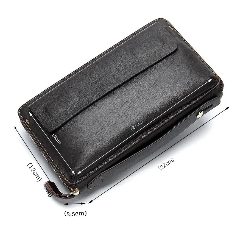 Men’s Leather Zip Wallet – Single or Double Zip Clutch