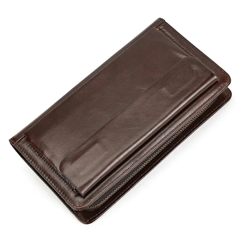 Men’s Leather Zip Wallet – Single or Double Zip Clutch