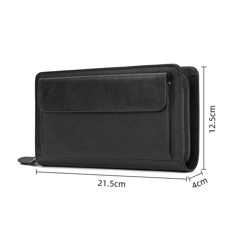 Men’s Leather Zip Wallet – Single or Double Zip Clutch