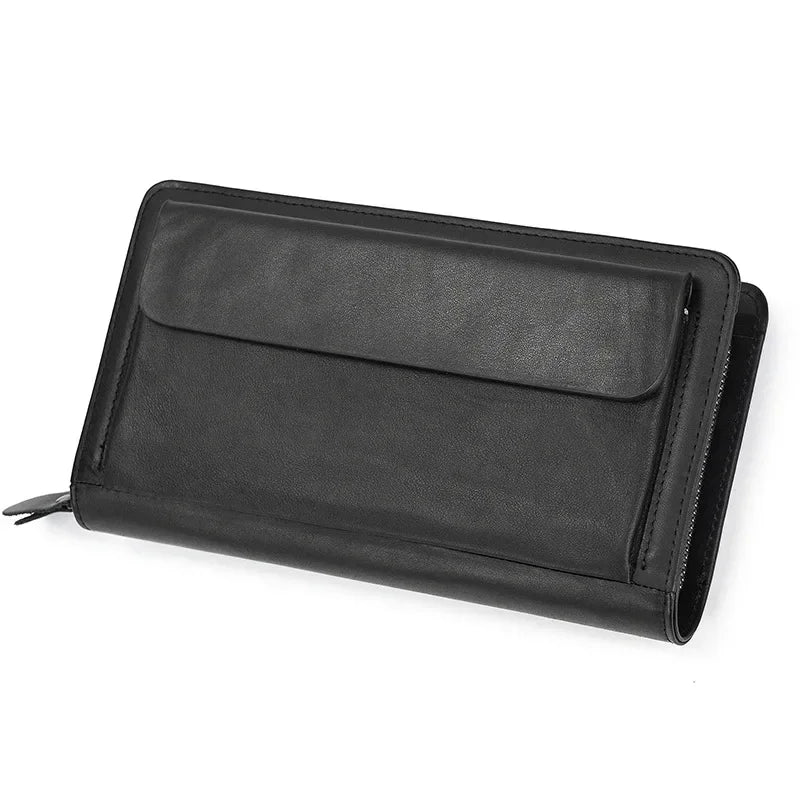 Men’s Leather Zip Wallet – Single or Double Zip Clutch