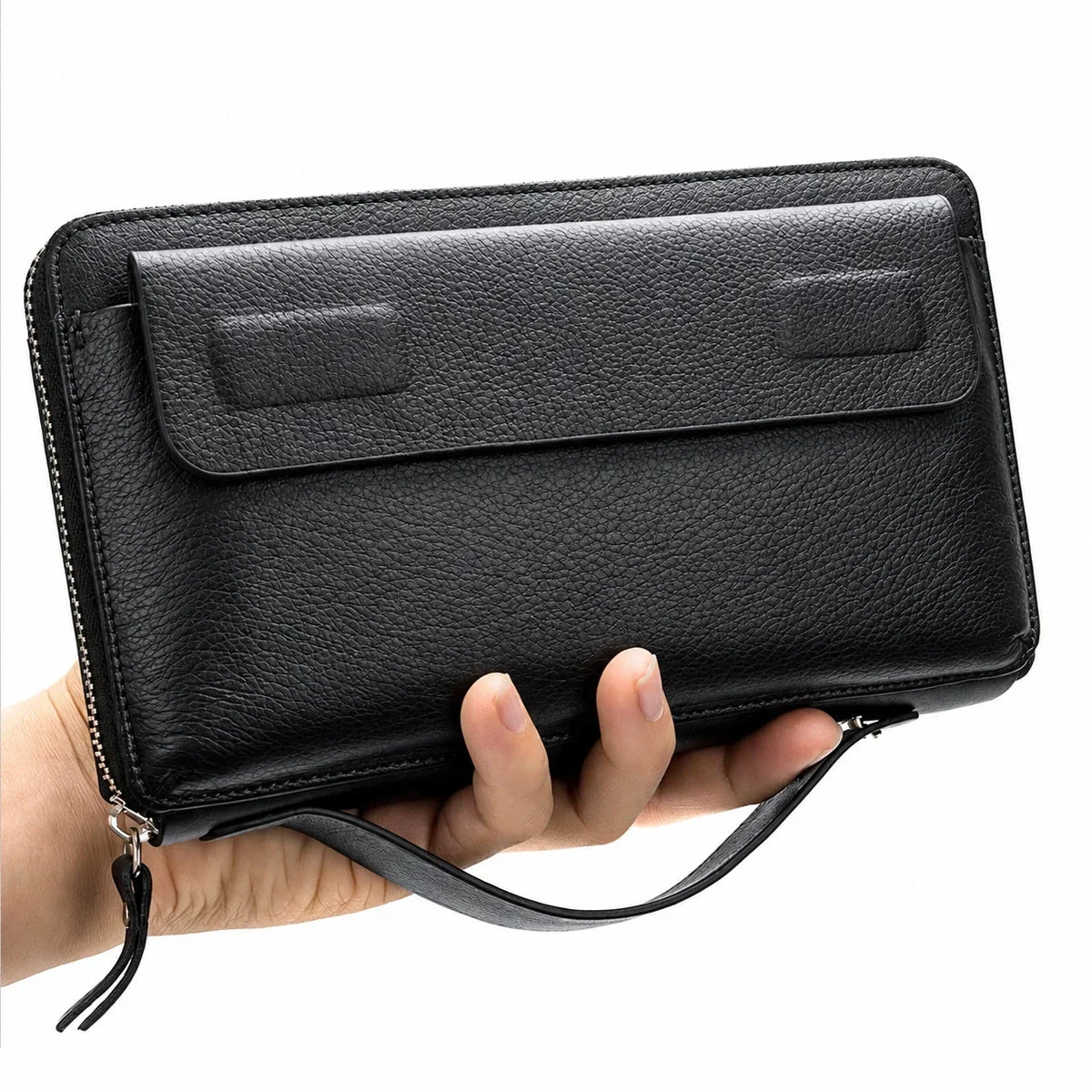 Men’s Leather Zip Wallet – Single Zip Clutch