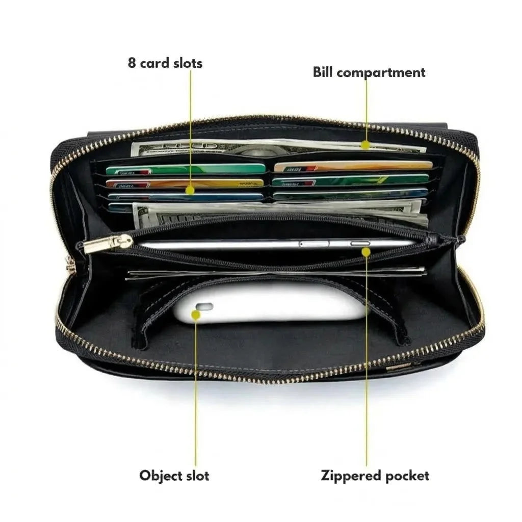 Men’s Leather Zip Wallet – Single Zip Clutch