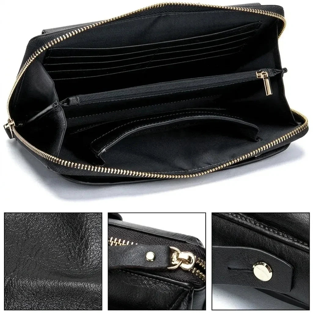 Men’s Leather Zip Wallet – Single Zip Clutch